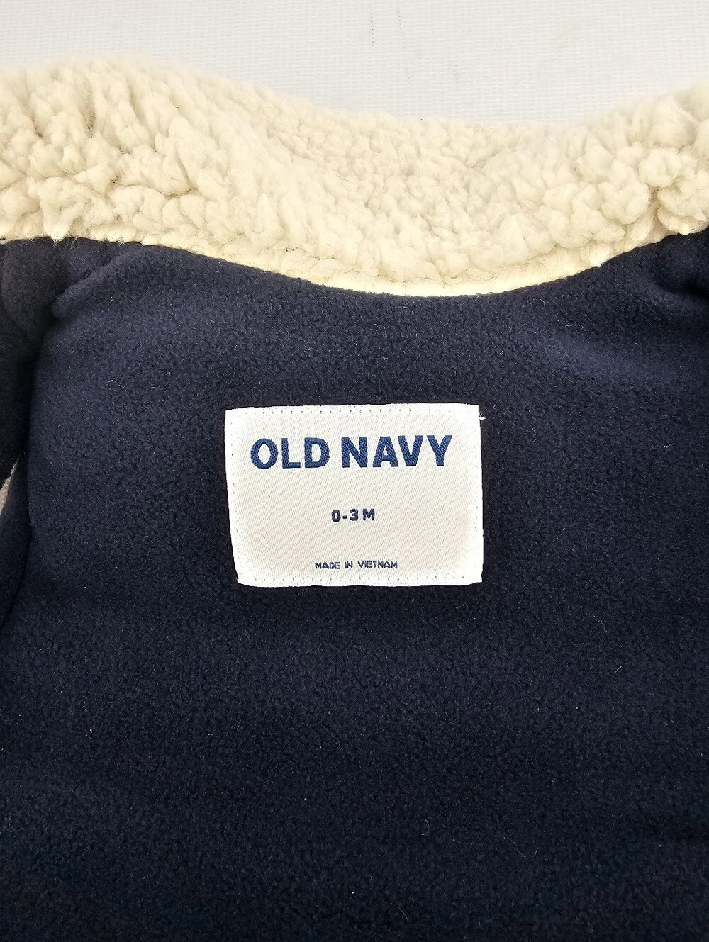 Old Navy Quilted Navy Tan Insulated Vest Infant Baby 0-3Mo.